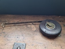 Rabone & sons leather bound, metal tape measure, vintage tools