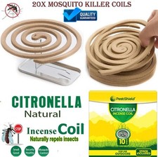 Citronella Mosquito Fly Spiral Smoke Killer Incense Coils 20PCs - Stand Included