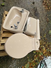 Royal Doulton Vintage 80s Cream/beige Toilet And Sink