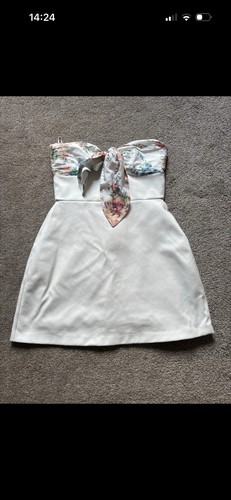 Zara white bow mini strapless - mini,