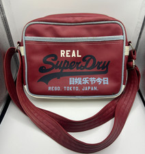 Superdry Alumni  Messenger Bag Red Mashed Up Crossbody Small Handbag Unisex