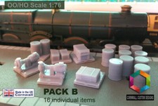 Model Railway Diorama Scenery PACK B - 16 items OO Gauge Wagon Loads / Scenery  
