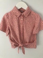 MUST HAVE 🩶 Spotty Tie Front Summer Top/ Blouse Girls Clothing Age 5 Years