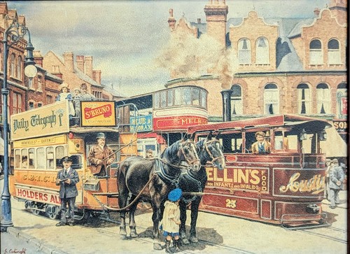 Framed print bygone street - framed,