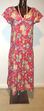 Laura Ashley Vintage cerise drop waist long dress size 10 12