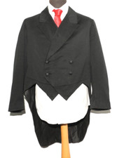 VINTAGE MEN'S TAILORED EDWARDIAN FROCK COAT TAILCOAT 40'' SHORT 1900’s