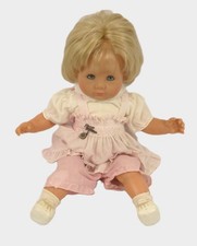 Vintage Zapf Creation 5018 Doll Soft Body Blonde Hair Pink & White Outfit 21"