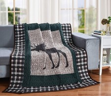 Moose Plaid Quilt Throw –