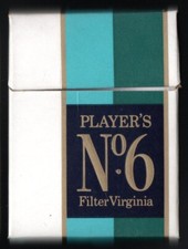 CIGARETTE PACKET-HARD-"Player's No.6" (small) ,Filter Virginia, 20, UK, w.4-#