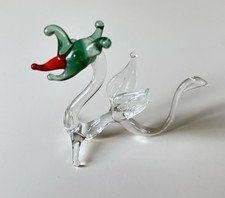 Vintage Clear Dragon Hand Blown Art Glass Figurine Figure Lampwork Ornament. 