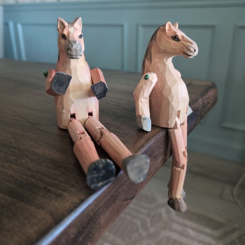 Hand carved wooden horse - 2,