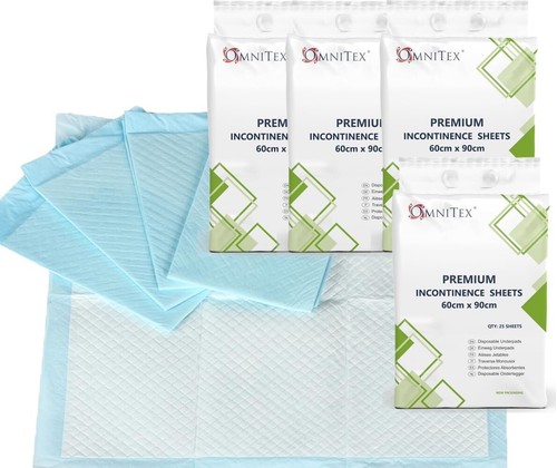 100 incontinence bed pads - x,