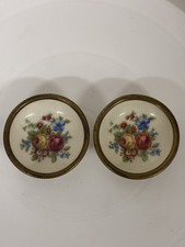 2 Vintage Flower Pin Dish’s Brass Holders