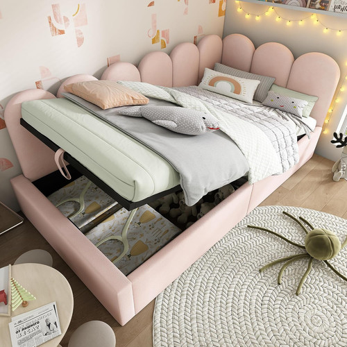 Single bed frame pink with - bed,