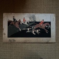 Art Deco Dunville's Irish Whiskey Lithograph Advertisement 'Full Cry' c1920