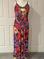 Joanna Hope Floral Maxi Dress - Beaded Neckline - Size 14 - Excellent