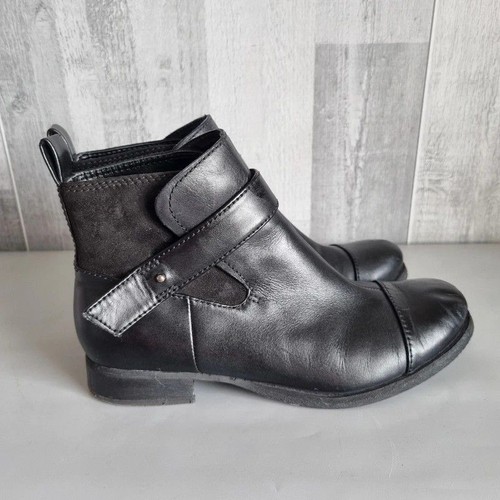 Clarks black leather chelsea - leather,