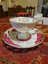 TeaCup & Saucer Fucia Pink/Red