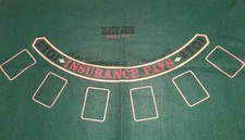 REVERSABLE ROULETTE AND BLACKJACK / BAIZE LAYOUT 61 x 46cm approx