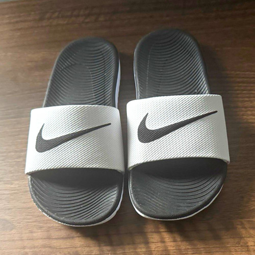 Nike kids black white slider - black/white,