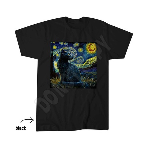 Van gogh starry night cat - van,