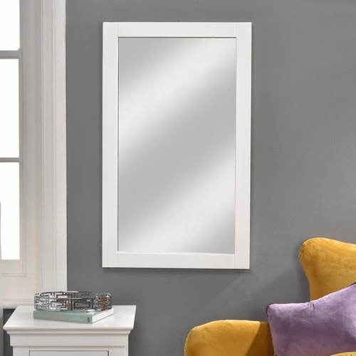 Painted white wall mirror - painted,