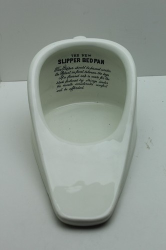 Vintage slipper bed pan white - pan,