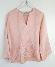 Autograph Women's Notch Neck Satin Blouse Pale Pink Size 12 NEW F2