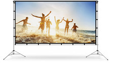 120 inch Projector Screen with Stand, Vamvo Outdoor Indoor Projector Screen 16 9