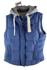 SUPERDRY Blue Academy Gilet size M Womens Hooded Vest Casual Outdoors Outerwear