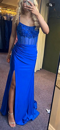 Bridal lounge blue long formal - lounge,