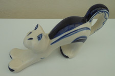 Gzhel blue white cat - white,