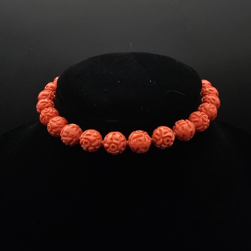 Faux carved coral beaded - faux,