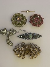 Job Lot Czech Art Deco Filigree Brooches Six In Total Nice Selection 1930-194os