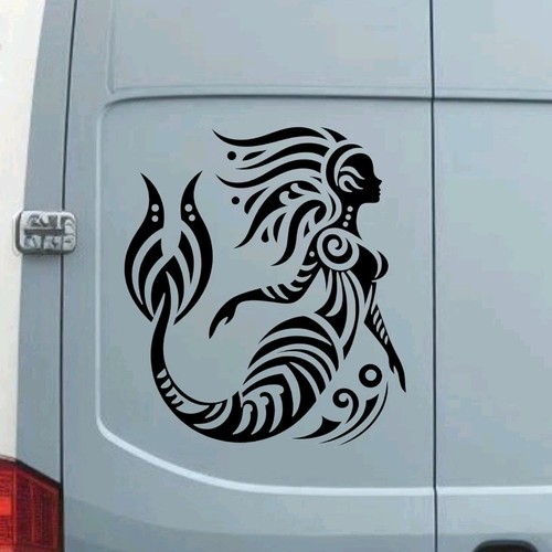 Tribal mermaid vinyl decal - tribal,
