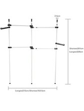 Heavy Duty Clothes Rack 3 Poles 4 Bars Telescopic Wardrobe Organiser