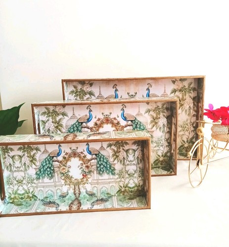 Decorative peacock rectangle