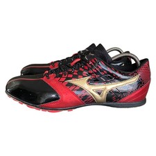 Mizuno Running Spikes Shoes Sprints Black Red Gold 8 Spike Men's UK 8.5 EU 42.5