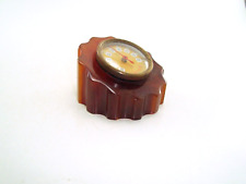 Amber Color Bakelite Desk Paperweight Thermometer