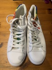 Rose gold company pride  proud to be white high tops canvass Uk size 8