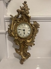 History Craft Cirencester FABULOUS ORNATE BAROQUE STYLE GOLD WALL CLOCK