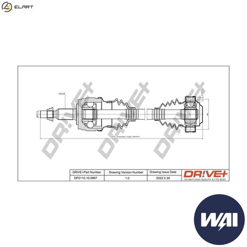 Drive shaft dp2110 - drive, dp2110.10.0967