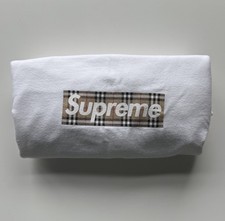 Supreme Burberry Box Logo T-Shirt - White - Large