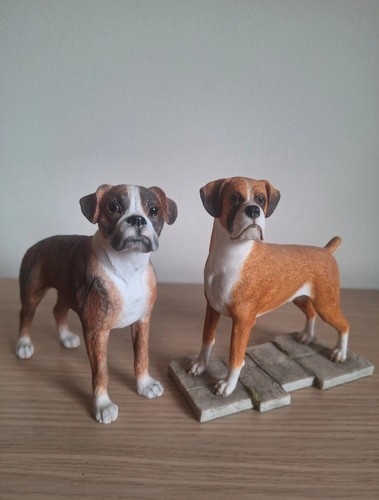 Two boxer dog ornaments - two,