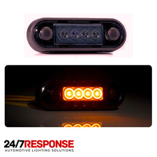 Amber Smoked LED Marker Lamp 12/24v Easy Quick Fit Truck Van Kelsa Hella RDX
