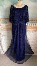 Dress 16 18 Navy Blue Sequin