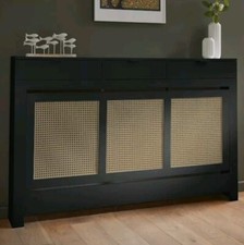 2x Rattan and Black Radiator