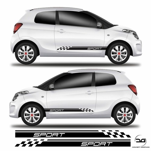 Sport racing half side stripe - side,