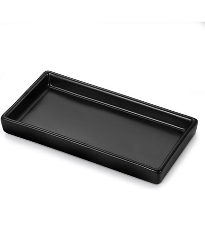 Black bathroom vanity tray - black,