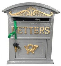 Letter Box Wall Mounting Cast Iron Postal Box Large Letter Outdoor Lockable
